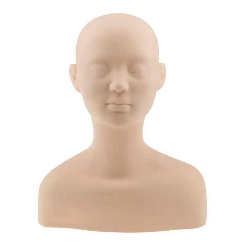 

Professional Head Shoulder Exercise Bone Silicone Manikin For Makeup Extension Eyelash & Massage Exercise