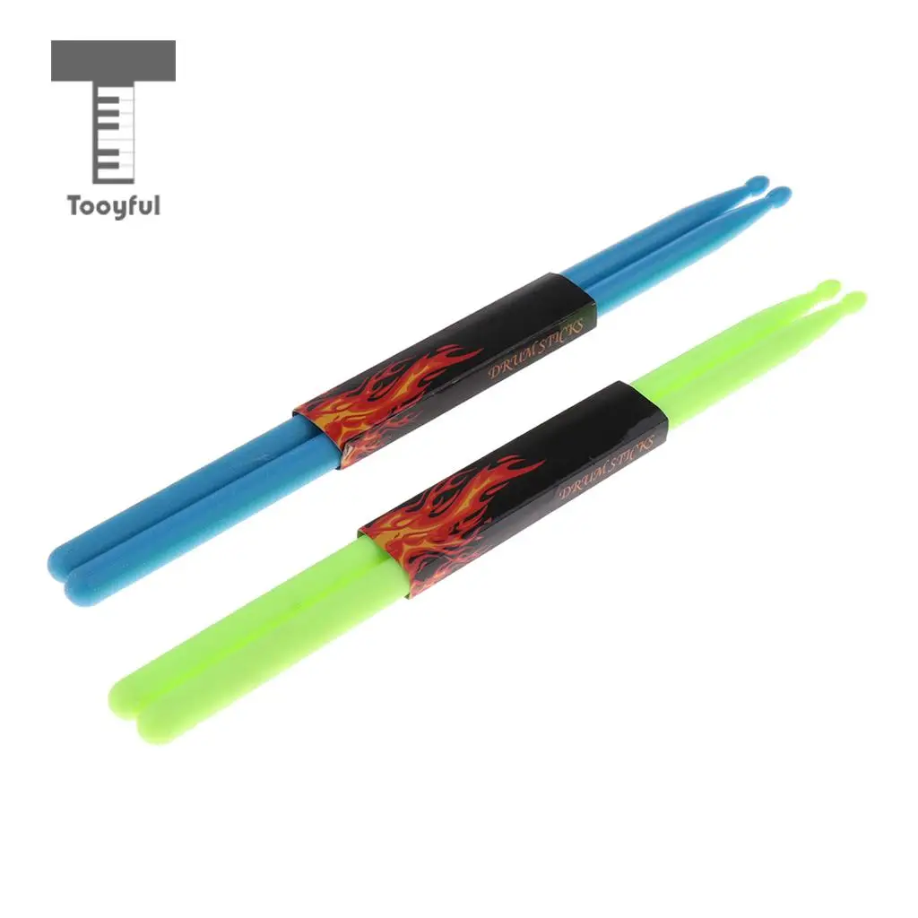 Tooyful Durable 1 Pair Nylon Bass Drum Sticks Mallets Rods Drumstick Set Accessory Well Balance |