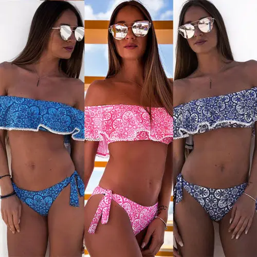 

Womens Floral Padded Push-up Bikini Swimsuit Bathing Suit Swimwear Beachwear Two-Piece Suits