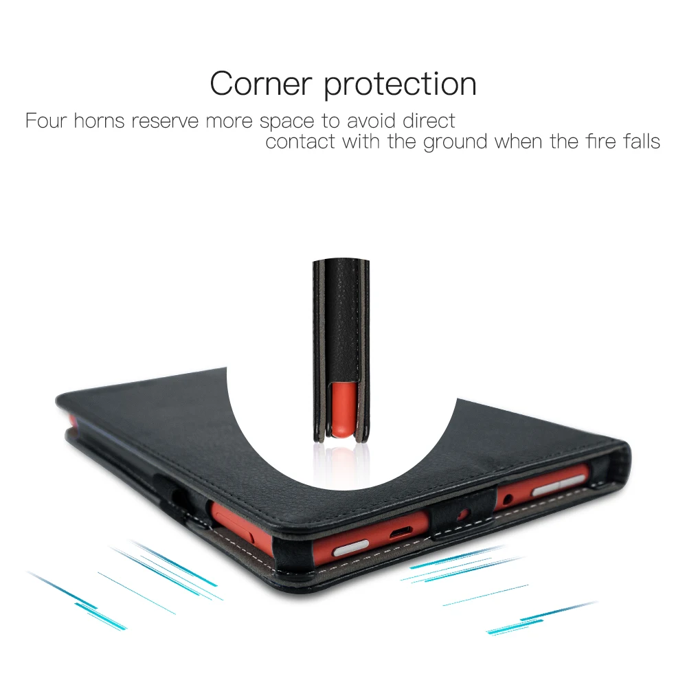 Твердый чехол из искусственной кожи для Amazon Fire 7 Smart Cover Auto Sleep Wake складной
