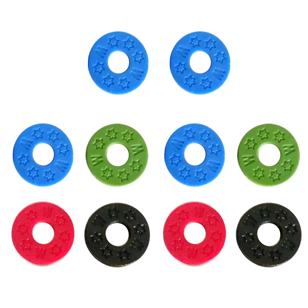 Tooyful 10 Pieces Rubber Guitar Strap Block Safety Lock Washer for Parts Accessories Assorted Color | Спорт и развлечения