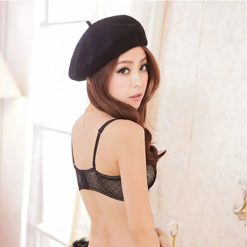 new 2014 temptation to lace vest type cup sexy push up bra & panties adjustment underwear bra set