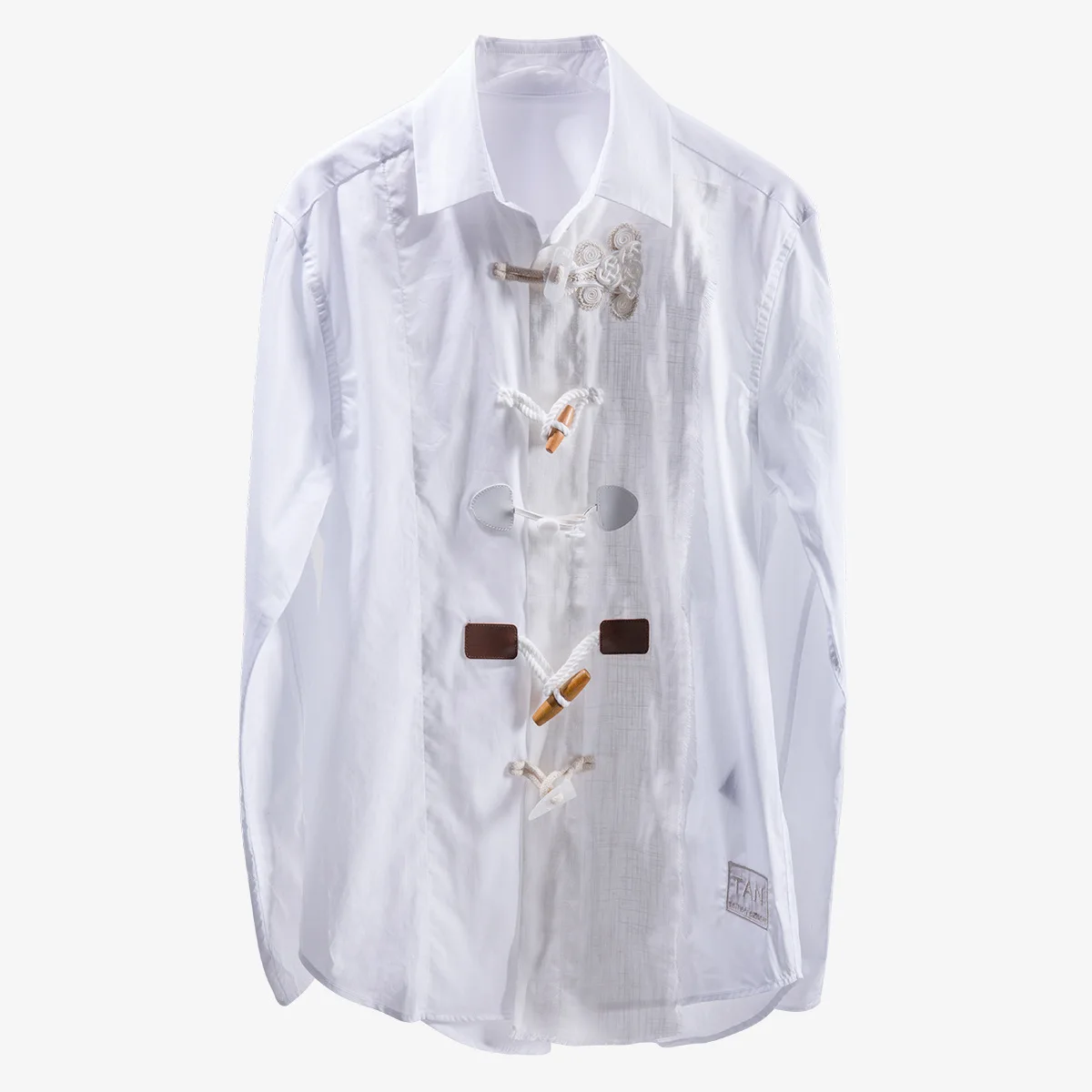 

[EWQ] Summer 2019 New Pattern Lapel Long Sleeve Unique Design With Different Buttons Streetwear Shirt Women Fashion Tide AE490