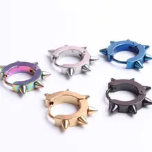 1 pc Neue Mode Titan Stahl Punk Niet Ohr Studs Spike Hoop Kreis Huggie Piercing Ohrringe Für Frauen Männer Kühlen bolzen Ohrringe(China)