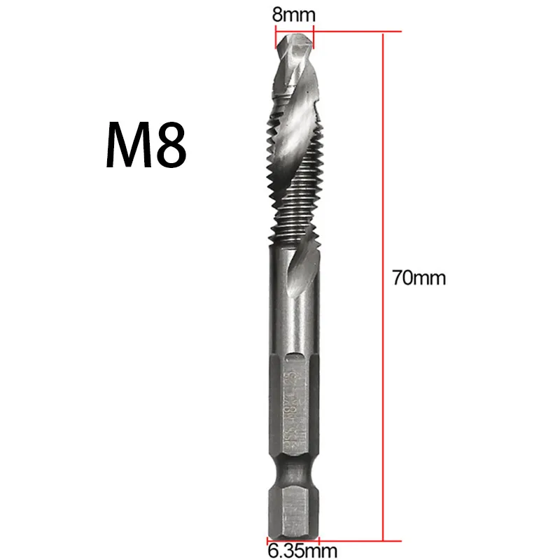M8 стальной шестигранный хвостовик соединение резьбовые краны сверло