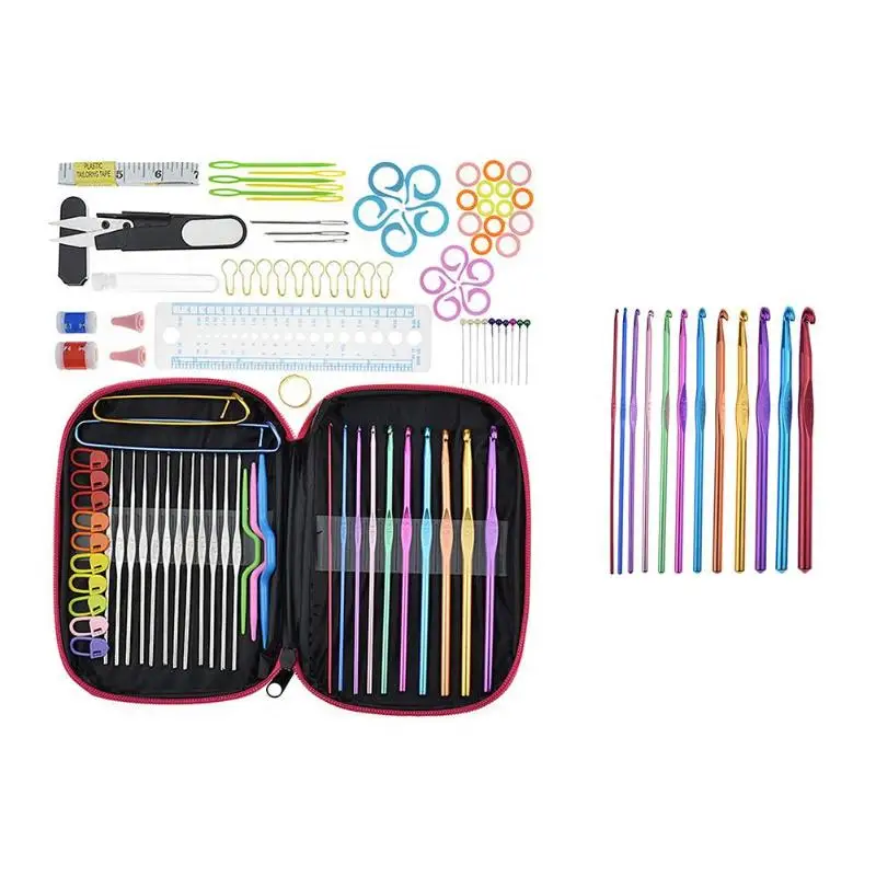 

DIY Aluminum Crochet Hooks Sweater Knit Weave Craft Sewing Needles Set Kit DIY Sewing Needles sewing accessories christmas gift