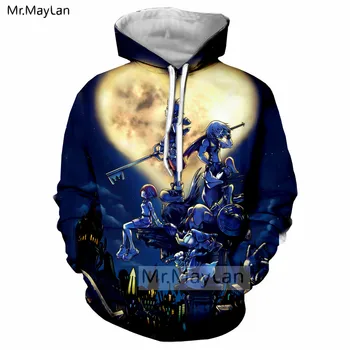 

3D Print Game Kingdom Hearts Jacket Unisex Women/men Hipster Pullover Hoodie Boys Hip Hop Punk Blue Sweatshirt Oversized Clothes