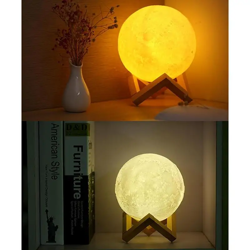 

3D Moon Light Print Moon Globe Lamp 3D Glowing Moon Lamp With Stand Luna Moon Lamp Night Light for Home Bedroom Decor Children