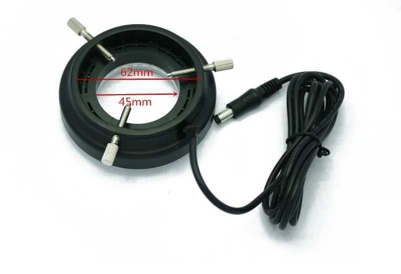  Microscope 60 LED Ring Light Diameter 45/62 mm CCD Vision Light Source with Frosted Lamp Shade Indu