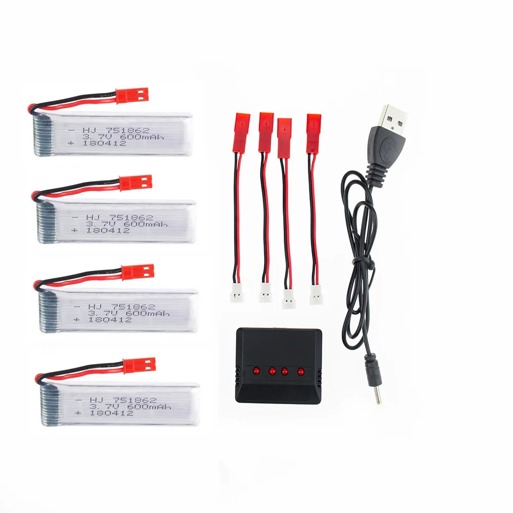 4 5 6 шт. 3 7 В 600 мАч Lipo аккумулятор для Syma S032G WLtoys V959 V929 Udi U818A quadrocopter