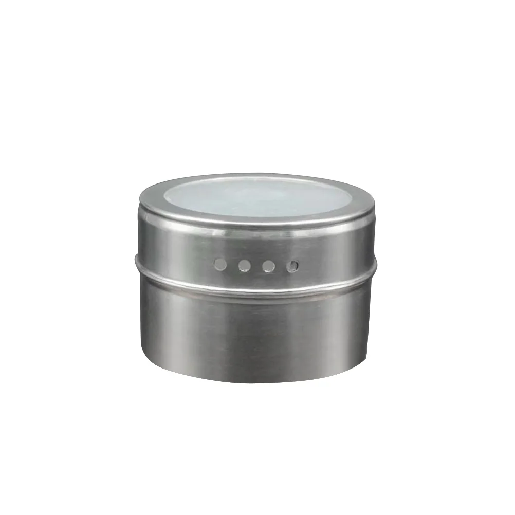 Spice Storage Tins Magnetic Multi-Purpose Stainless Steel Clear Top Lid Spice Tin Spice Bottles Seasoning Jar for Home