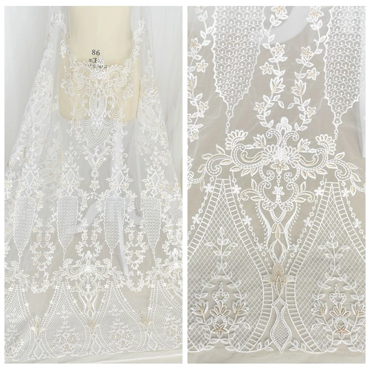 

Court dress decorative material embroidery lace fabric For wedding dress handmade diy materials