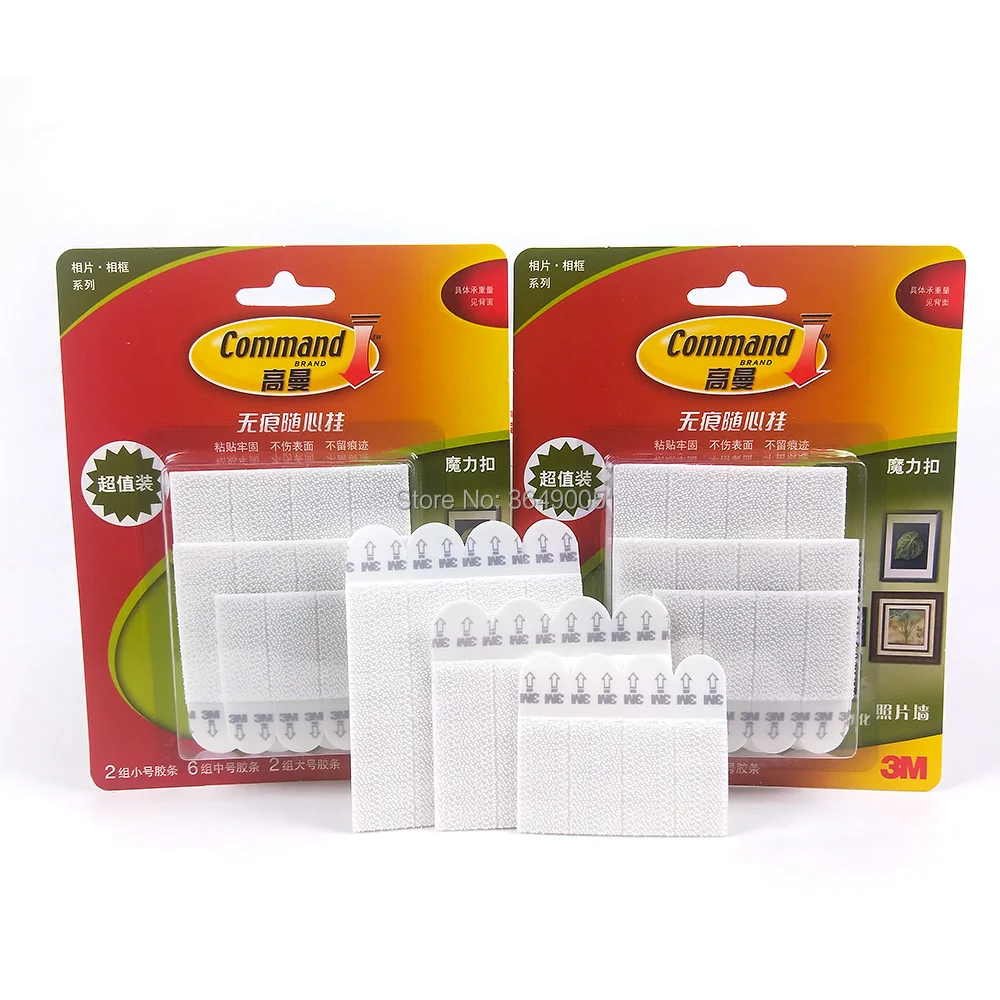 3M Command Adhesive Strips,Picture Hanging Strips Command Double Tape Strips 2pack afbeelding