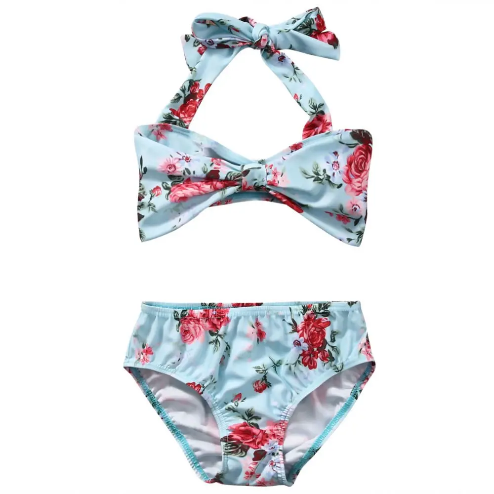 Floral Toddler Kids Girls Bikini Swimwear +Shorts 2pcs Set Bathing