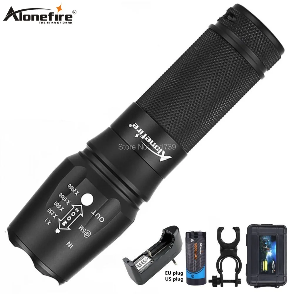 ALONEFIRE X800 Zoom Cree XM-L2 T6 светодиодный фонарь Zaklamp фонарь защитный Тактический светильник-вспышка ночной Светильник 26650 перезаряжаемый аккумулятор