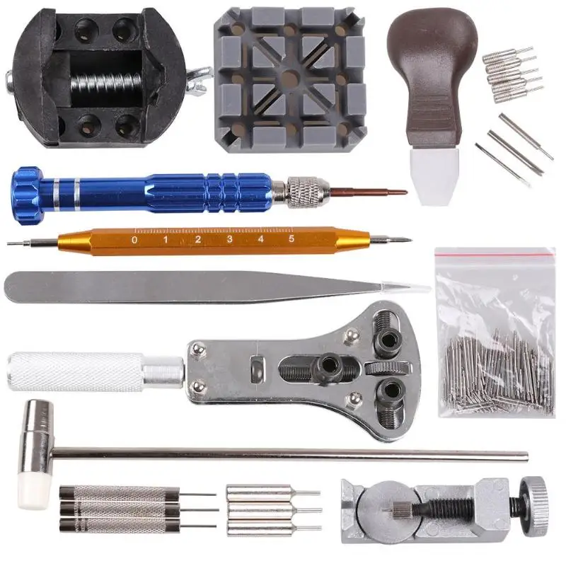 

136pcs Set of Repair Table Tools Watch Tools Clock Repair Tool Kit Opener Link Pin Remover Set Spring Bar Watchmaker Tools