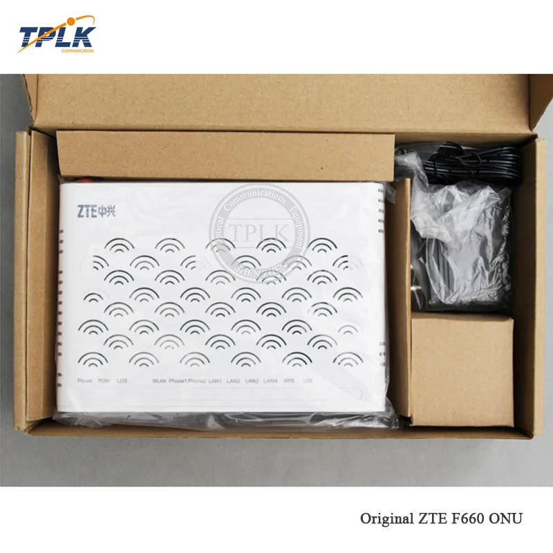 ZTE F660 2POTS + 4LAN 1USB 1WiFi GPON ONU совместимый FTTH оптоволоконный сетевой маршрутизатор