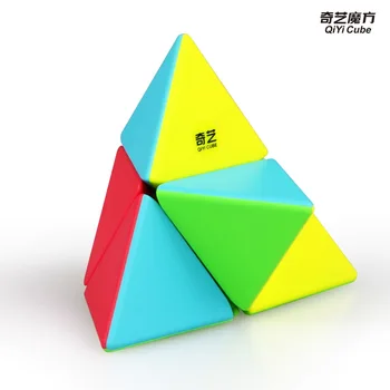 

QI YI Steps Pyramid Magic Cube 2 Steps Triangle Colour Children Intelligence Alpinia Oxyphylla Early Childhood Decompression Toy