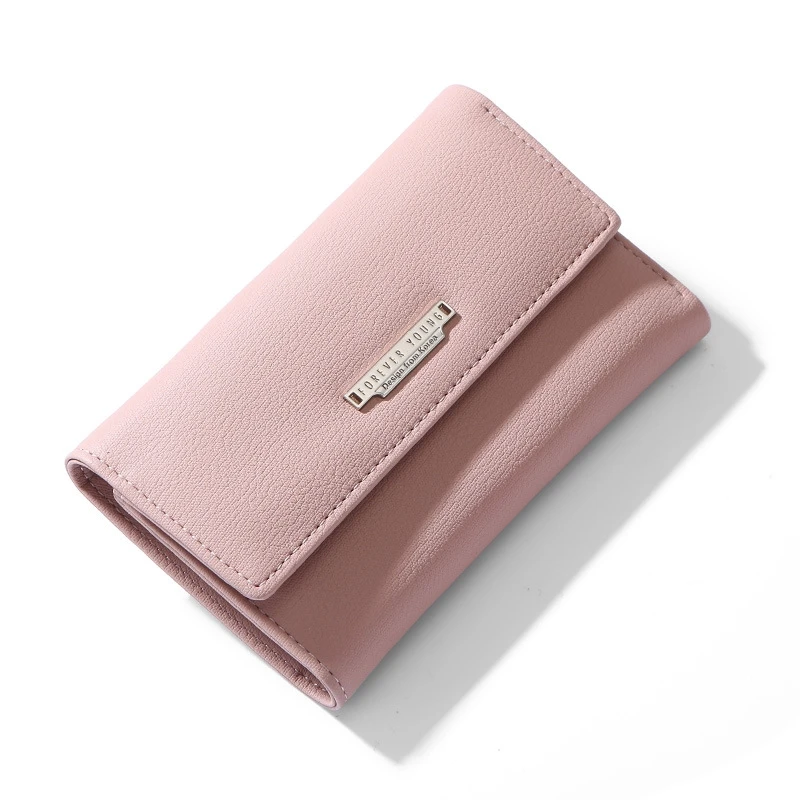 

Forever Young Wallet Short Paragraph Ladies Korean Version Three Fold Student Wallet Multi-Card Position Buckle Purse