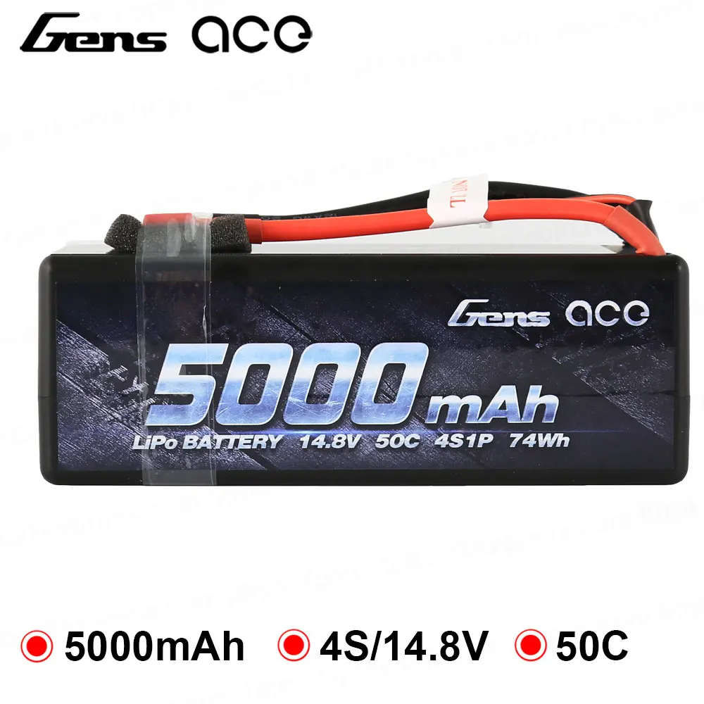 Gens ace Lipo аккумулятор 14,8 V 5000mAh Lipo 4S 50C RC аккумулятор Deans разъем для 1/8 1/10 автомобилей RC лодка высокая производительность