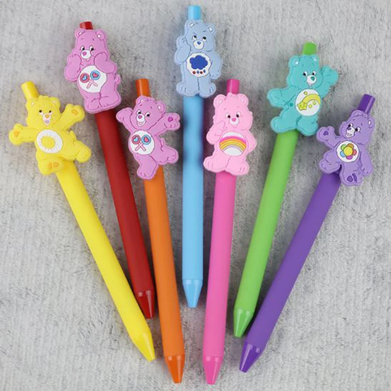 

1 Pieces Lytwtw's Cute Care Bears 0.5mm Black Ink Cartoon Plastic Colorful Gel Pen Kawaii Korean Stationery Office School Supply