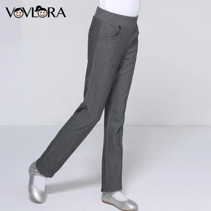 

Girls School Trousers Pencil Skinny Long Kids Pants Knitted Elastic Waist Mid Clothes Summer 2018 Size 7 8 9 10 11 12 13 14 Year
