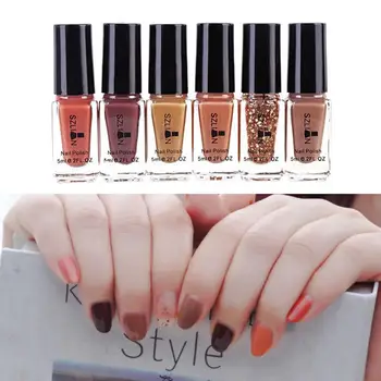 

6PCS Oil-based Nail Polish Persistence Colorfast Environmentally Friendly Nail Enamel Varnish Beauty Care Set 40