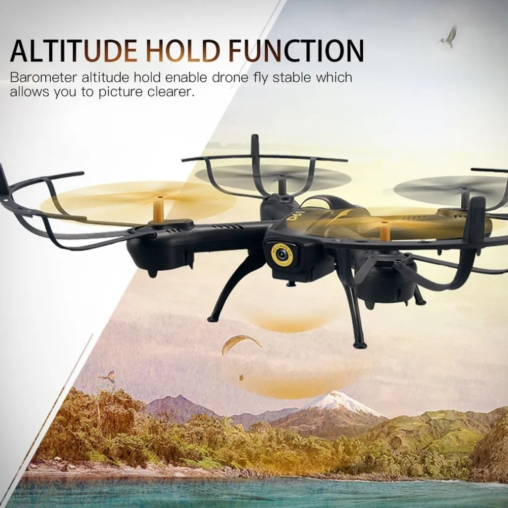 

D61WG-YW 2.4G RC Selfie Smart Drone Quadcopter Aircraft UAV with WIFI FPV Live Video Camera Altitude Hold 360 Flips