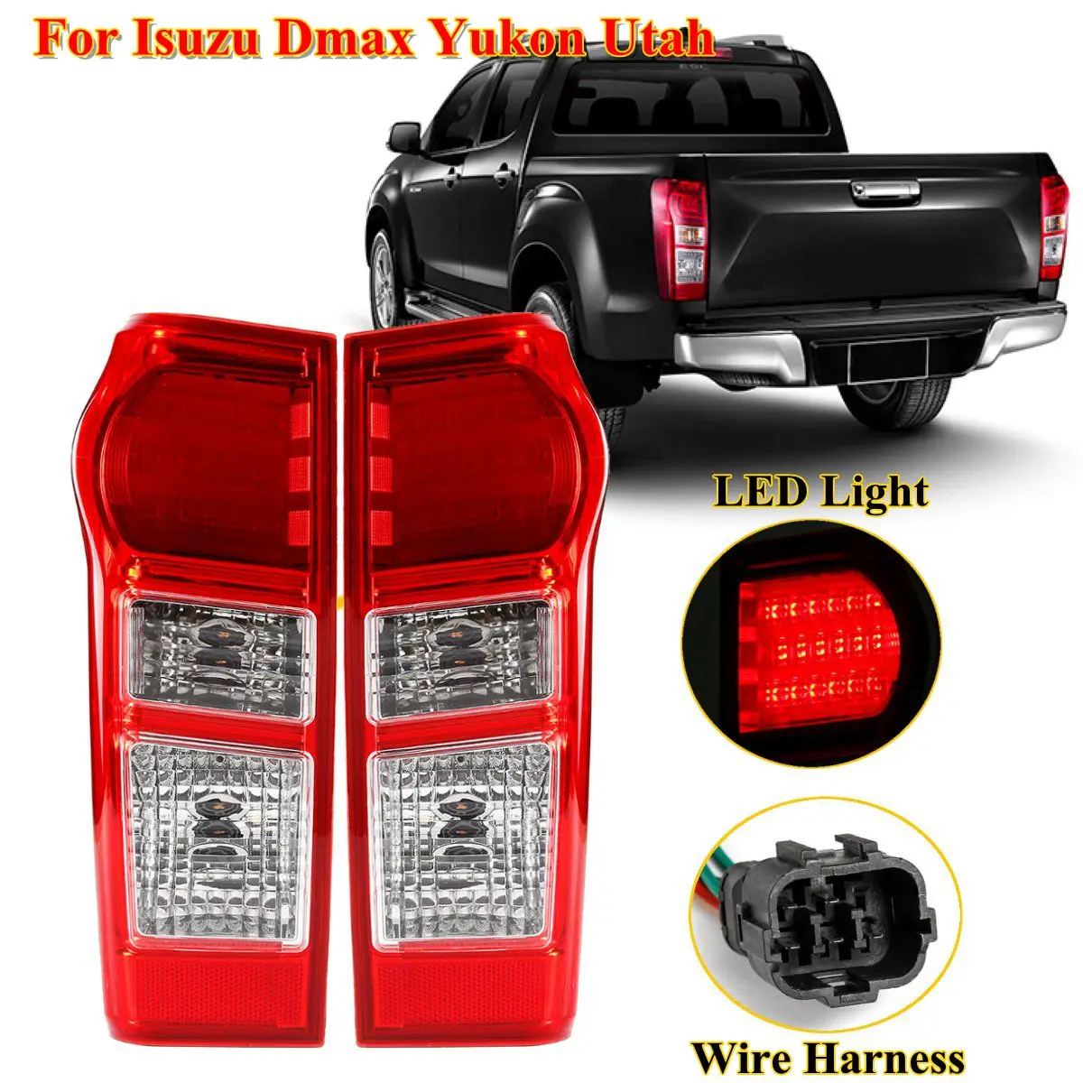 

1 Pair Led Tail Light Brake Rear Lamp Left Right Side for Isuzu Dmax Yukon Utah 2012 2013 2014 2015 2016 17 2018 8961253983