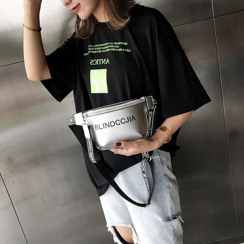 

2019 New Spring Summer Women Pu Lettter Patchwork Crossbody Bags Woman Bust Bags Female Waist Bags Pillow Phone Packets OC064
