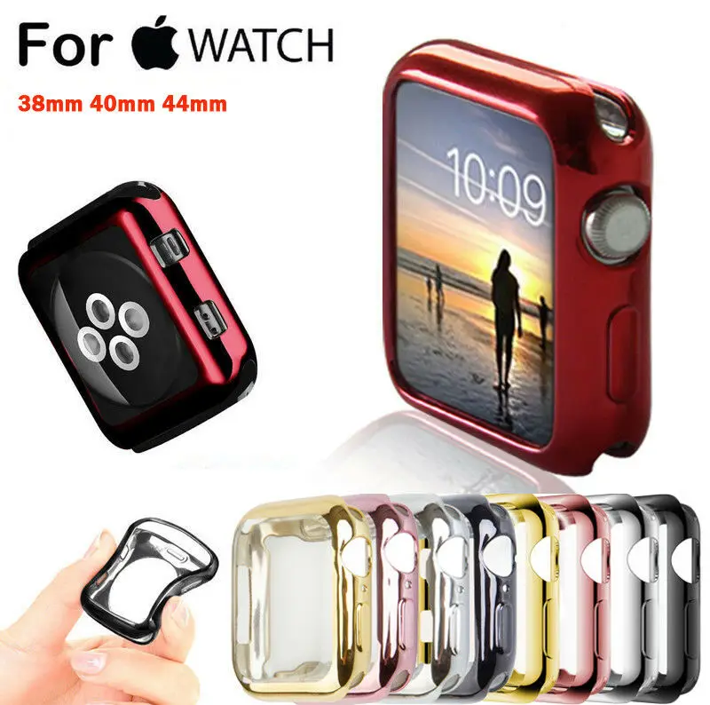 

Case For Apple Watch iWatch 2 3 4 38/42/44mm Plating TPU Protect Bumper Case Cover For apple watch Series4/3/2