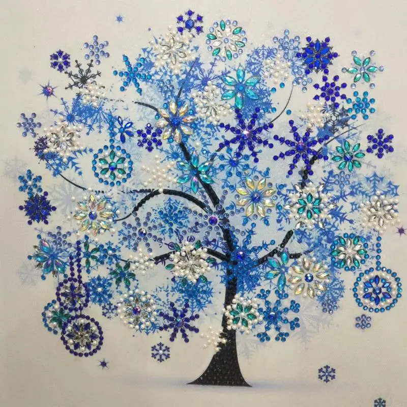

5D DIY Partial Drill Special Shaped Diamond Painting Tree Pattern Cross Stitch Embroidery Kit 30*30cm