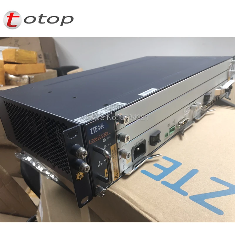 Оригинальный GPON OLT ZTE C320 с 1 * SMXA(1G) + PRAM 16 портами GTGH C SFP модули AC DC источник