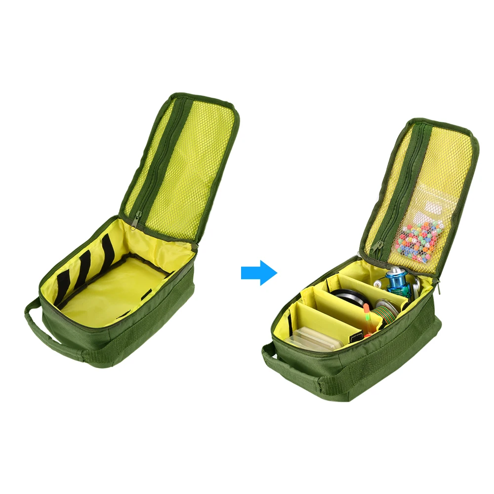 

Fishing Tackle Bag Handbag Adjustable Fishing Line Reel Accessary Storage Bag Case for Lures Baits Reels Organizer Bag