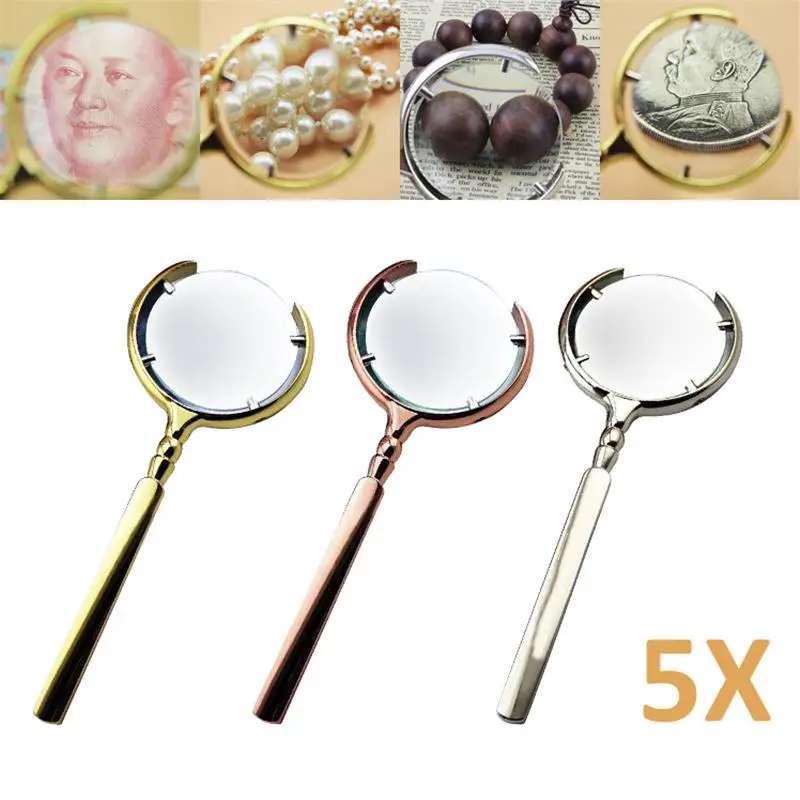 

5 Times Russian Retro Handheld Reading Archeology Service Magnifier For Newspaper Reading High Definition Eye Loupe Glass