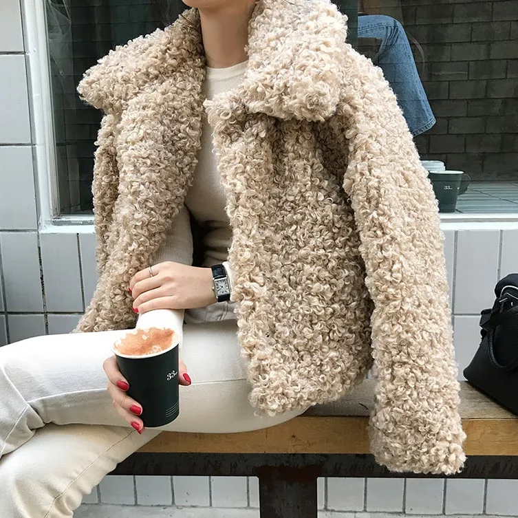 Elegant Faux Fur Coat Women 2018 Autumn Winter Warm Soft