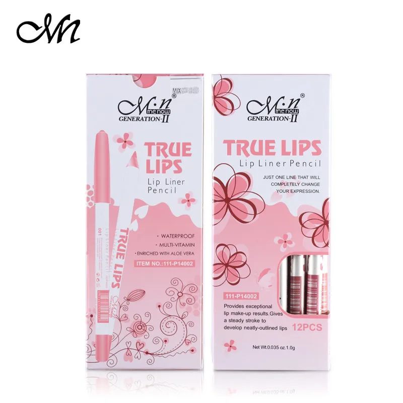 

M.n 12 color mixing waterproof durable lip gloss lip liner lipstick color makeup multi function