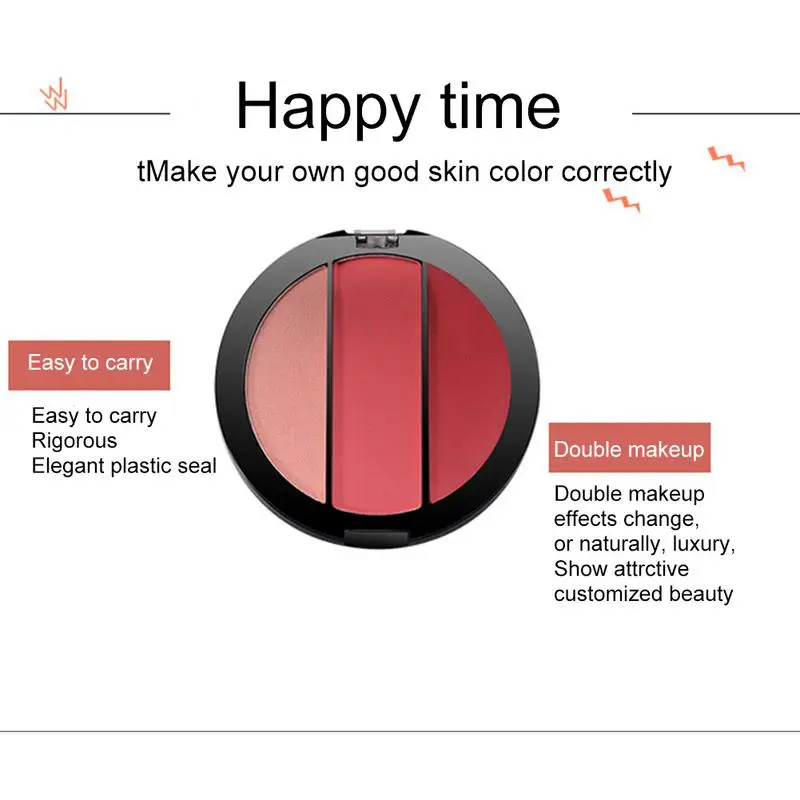3-Цвет стерео-светильник для ремонта Ёмкость Румяна земли Цвет Комбинации макияж палитра
