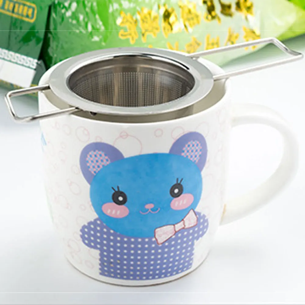 Reusable Stainless Steel Tea Strainer Infuser Filter Basket Folding Tea