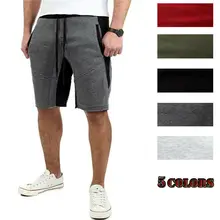 Для мужчин штаны для бега спортивные шорты для бега из дышащего материала для тренировок, фитнеса Эластичный шнурок длиной до колена брюки Летний тренировочный костюм