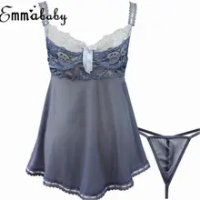 Сексуальное женское белье кружевное платье Babydoll женское нижнее белье Ночное белье Ночные сорочки со стрингами ночная рубашка