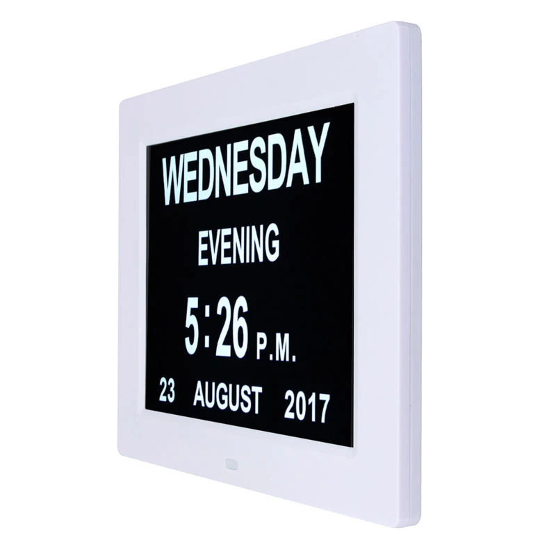 

8 LED Large Time Wall Clock With Digital Day Week Month Year Calendar Hot Sale