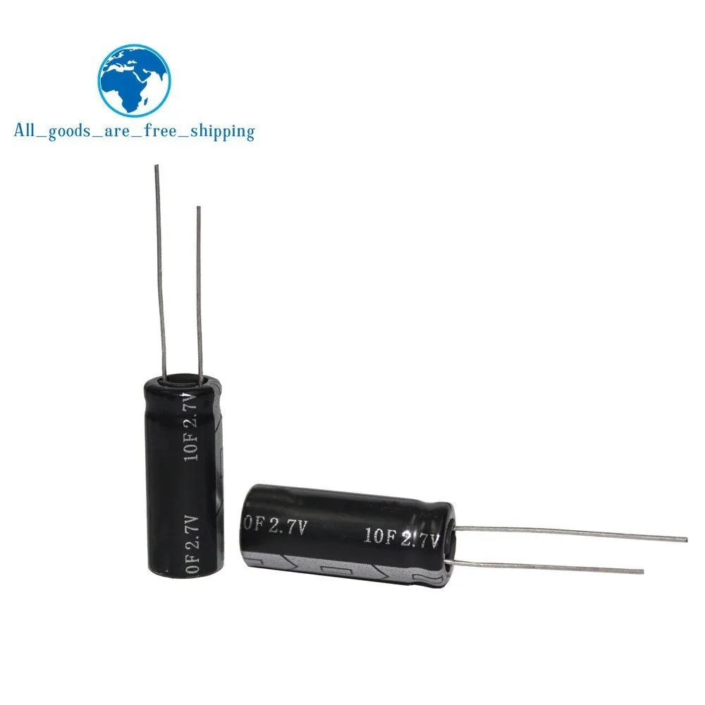 

5pcs 2.7V 10F Cylindrical Ultra Super Farad Capacitor High Power Supercap 10x26mm