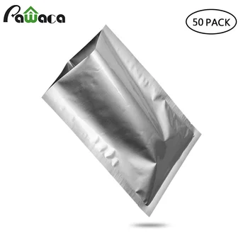 

50pcs/lot Heat-seal Vacuum Aluminum Foil Food Packaging Bags Metallic Packaging Pouch Food Savers Storage Bags Smell Proof Bags