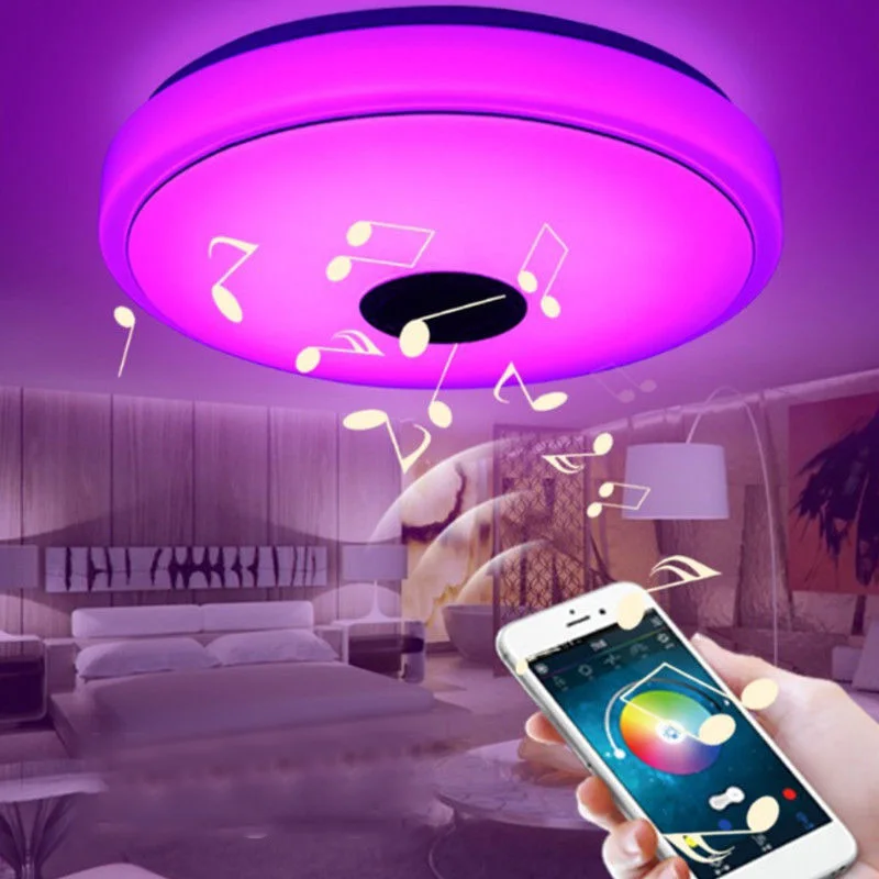 

Bluetooth Speaker Flush Mount Modern Music Ceiling Down Light Lamp Fixture