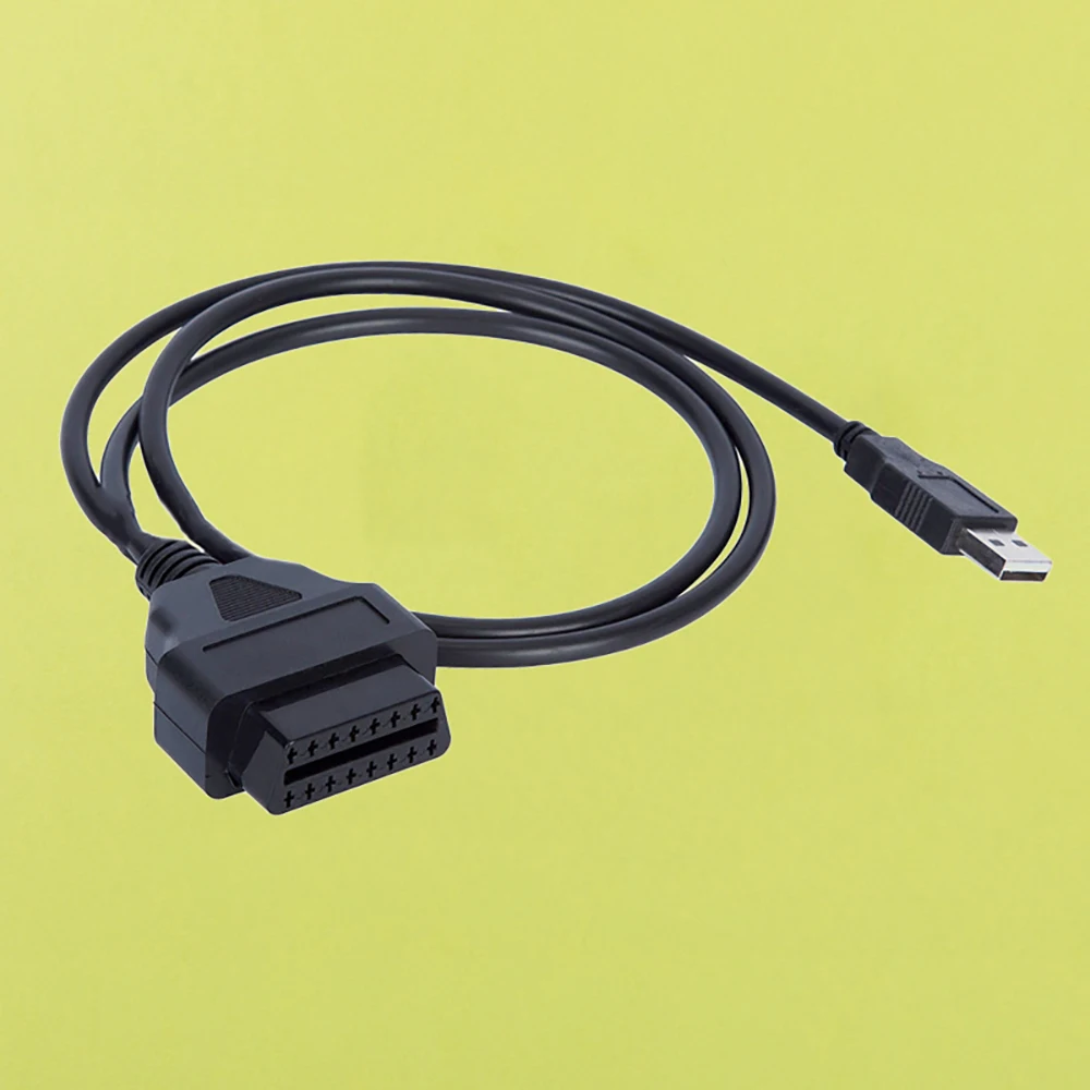 Автомобильный 16 контактный адаптер OBD2 с USB портом диагностический инструмент