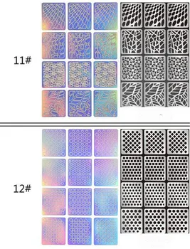 

New 300Pcs 24 Type Hollow Laser Nail Art Sticker Stencil Set Gel Polish Nail Vinyl Tip Transfer Guide Template Nail Decals