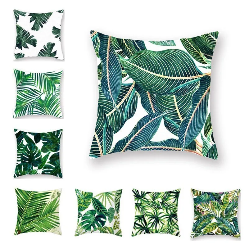 

Tropical Plants Series Square Car Seat Decorative Cushion Cover Home Bedroom Sofa Waist Cushion Case Decorative Pillow Case