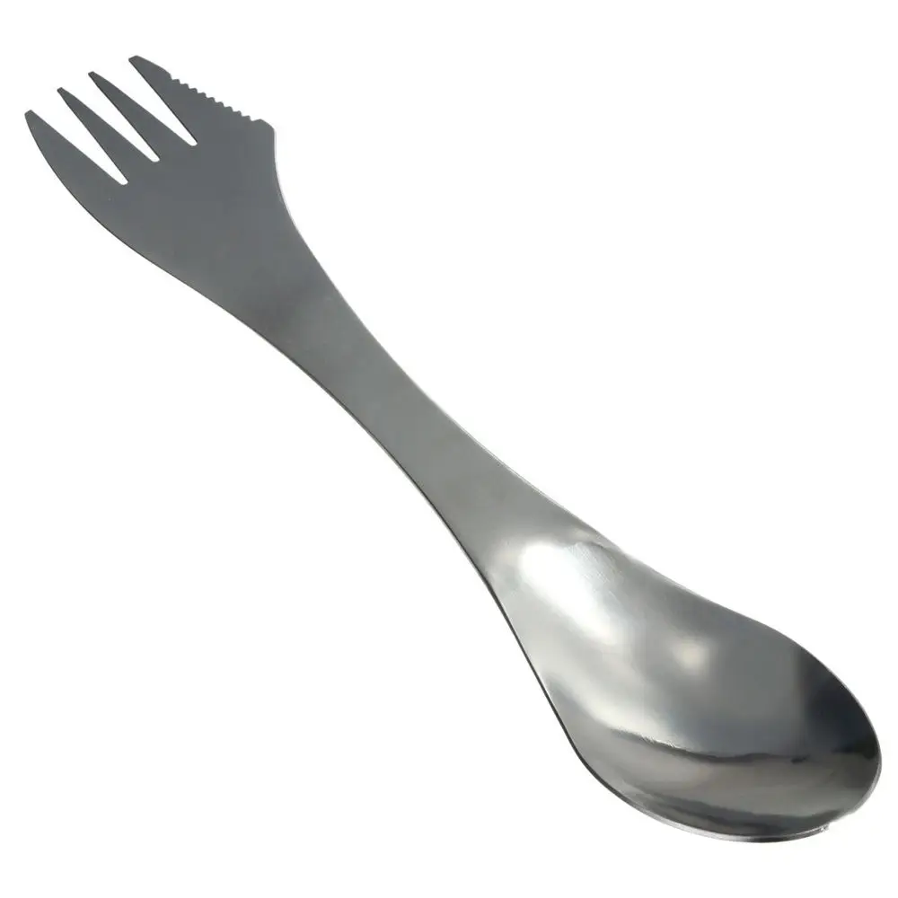 

1 * Spoon Fork Cutlery 3-in-1 Spoon Fork Cutting Tool Lunch Tableware Outdoor Camping Hiking Cutlery