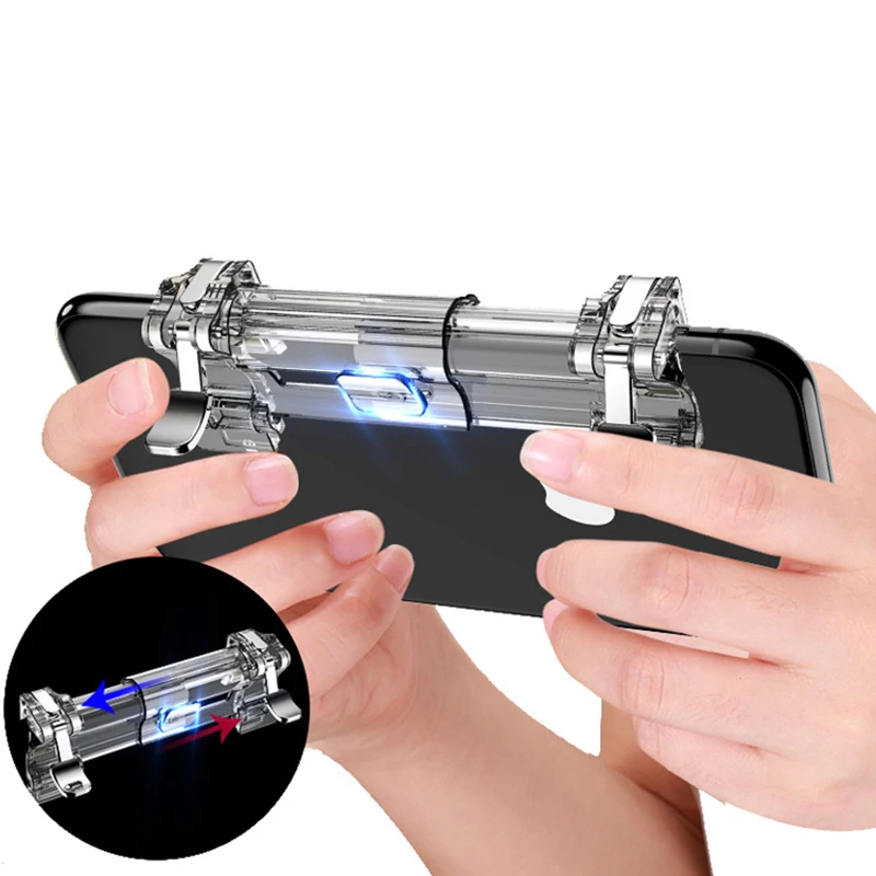 

1Pair PUBG Mobile Game Fire Button Aim Key Smart phone Gaming Trigger L1 R1 Shooter Controller Transparent V3.0 R11